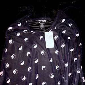 Hot Topic Yin Yang Mesh Mini Dress NWT